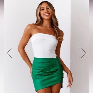 Green Leather Mini Skirt
